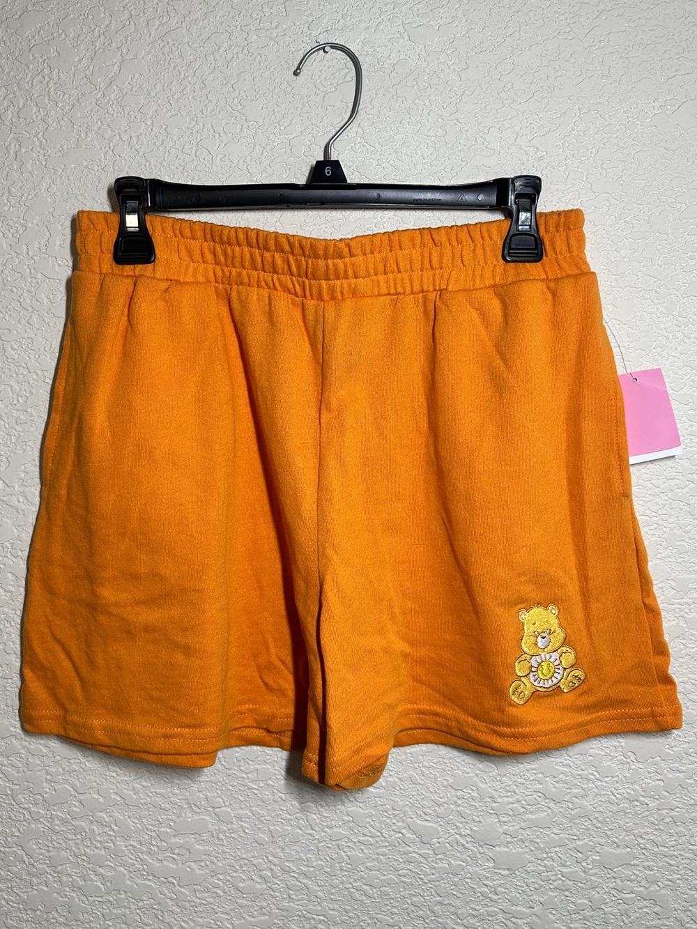 Care Bears Bright Orange Athletic Shorts with Bear Embroidery